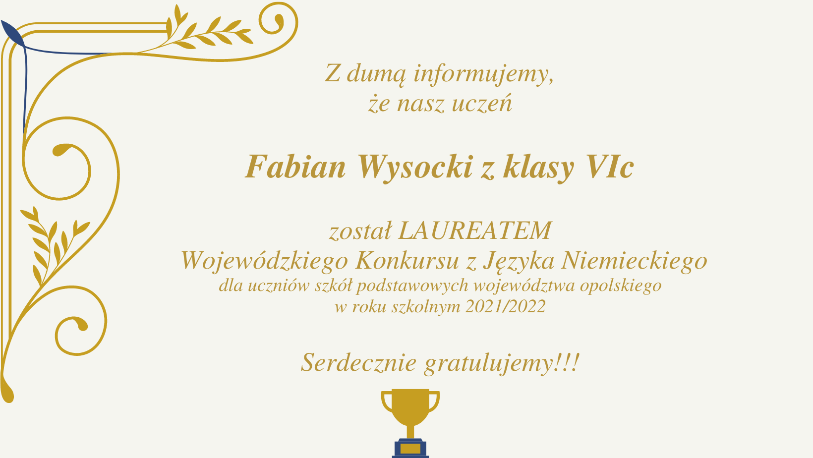 Laureat konkursu - Fabian Wysocki