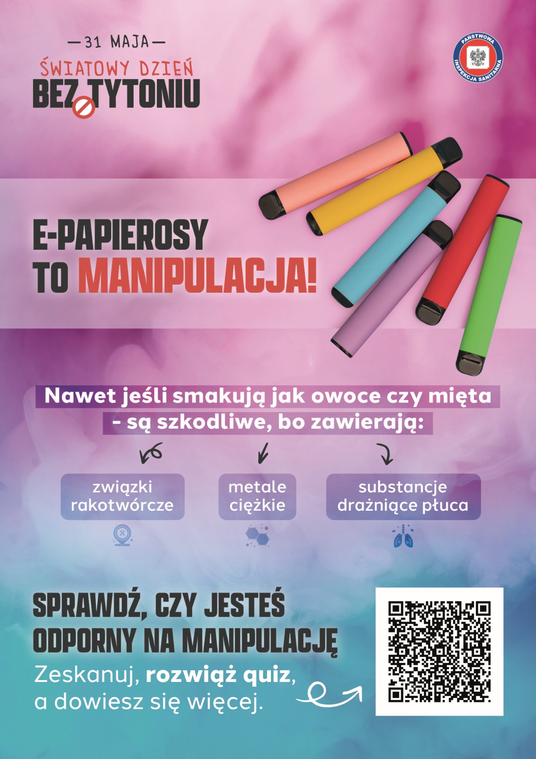 Plakat promujący - Światowy Dzień Bez Papierosa