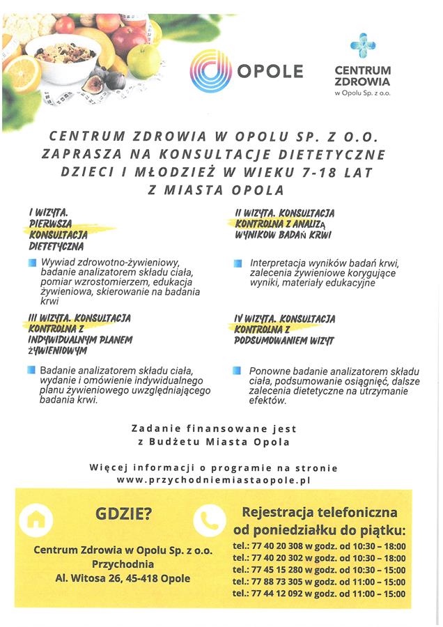 Centrum Zdrowia w Opolu - plakat informacyjny