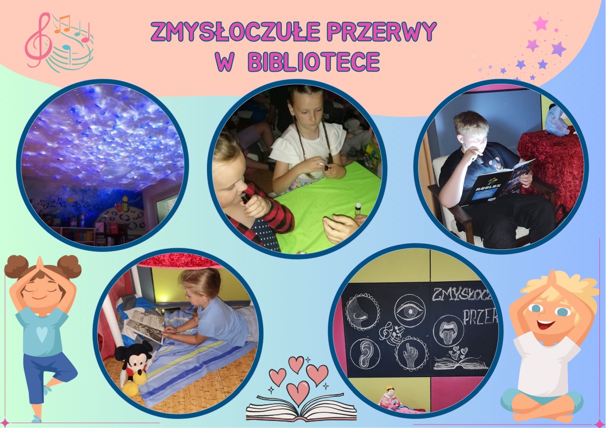 Zmysłoczułe przerwy w bibliotece - zdjęcia dzieci podczas przerw w bibliotece