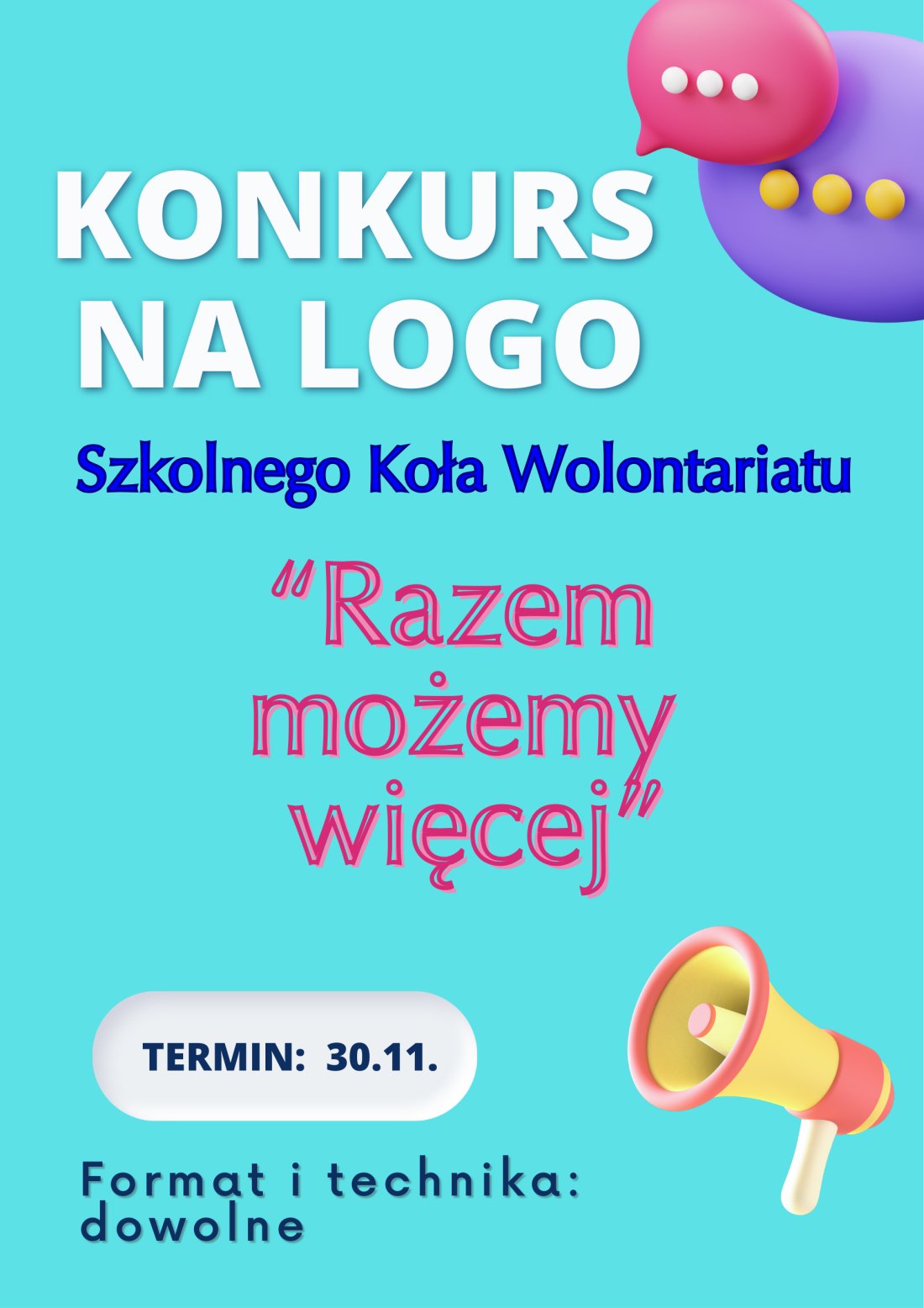 Konkurs na logo wolontariatu - plakat informacyjny