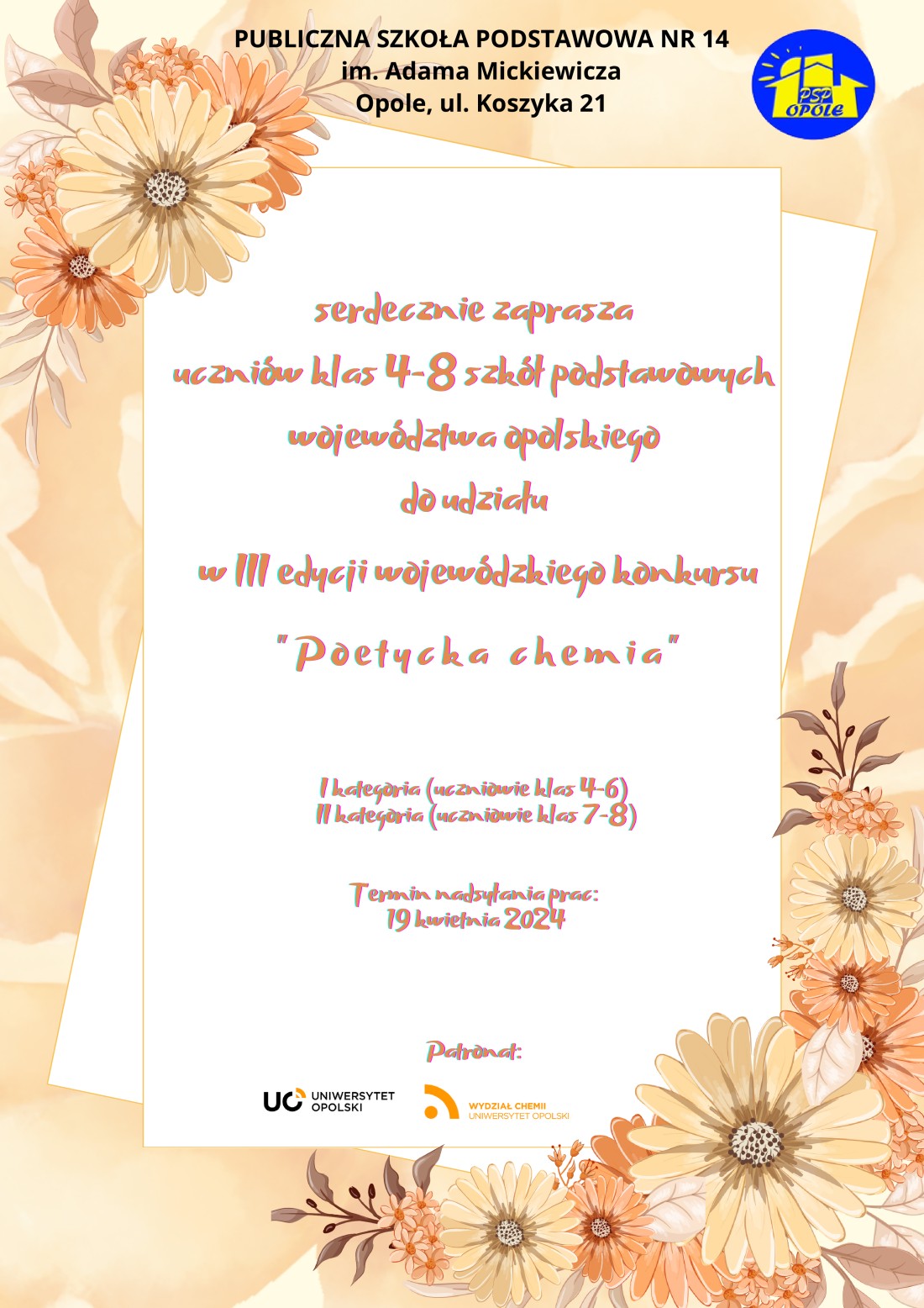 Konkurs "Poetycka Chemia 2024" - plakat