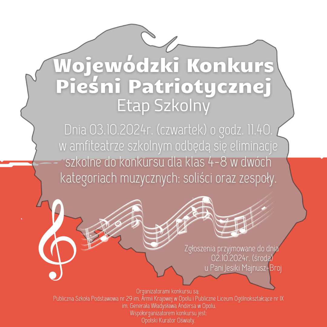 Konkurs muzyczny - plakat informacyjny