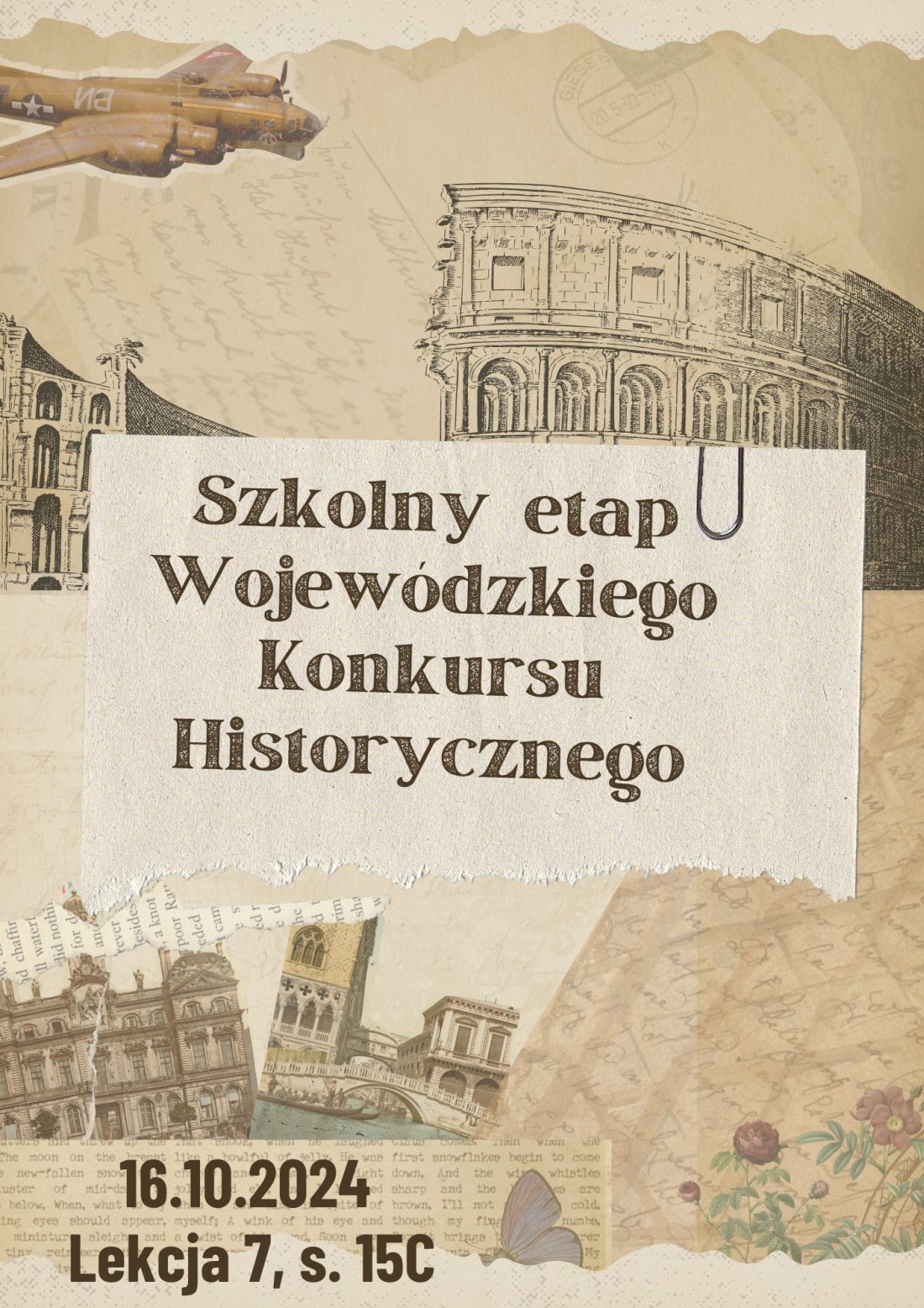 Konkurs historyczny - plakat informacyjny