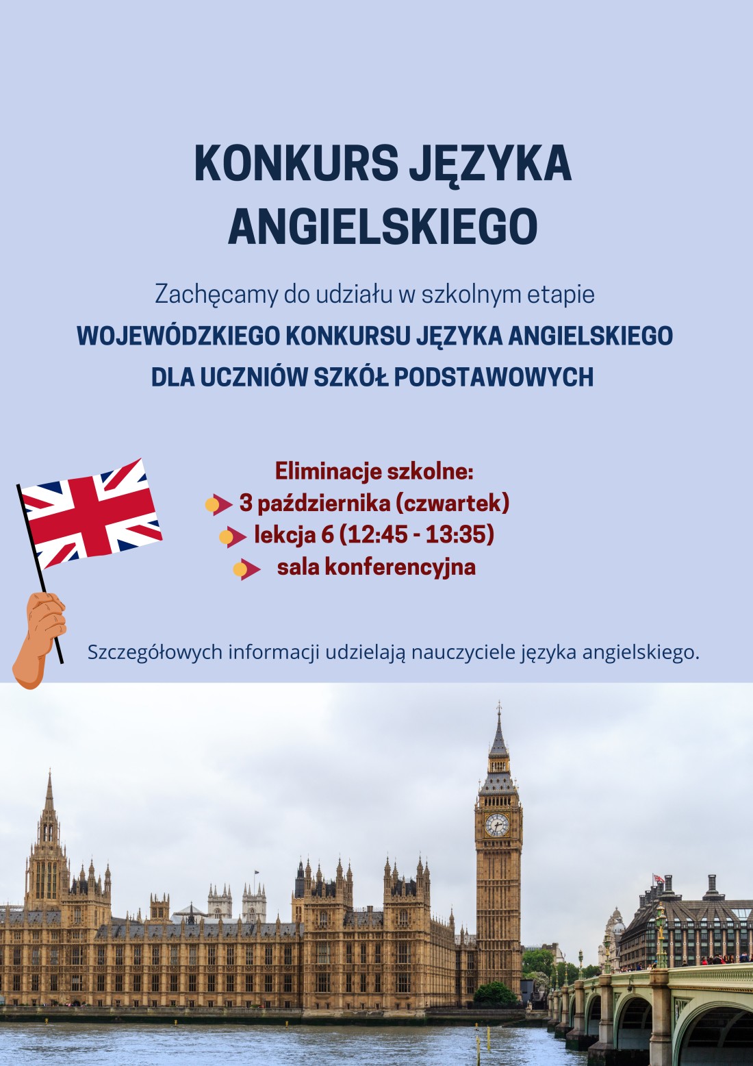 Konkurs z j. angielskiego - plakat informacyjny