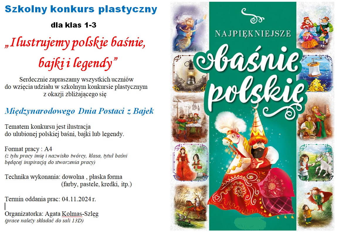 Plakat na konkurs plastyczny baśnie dla klas 1-3