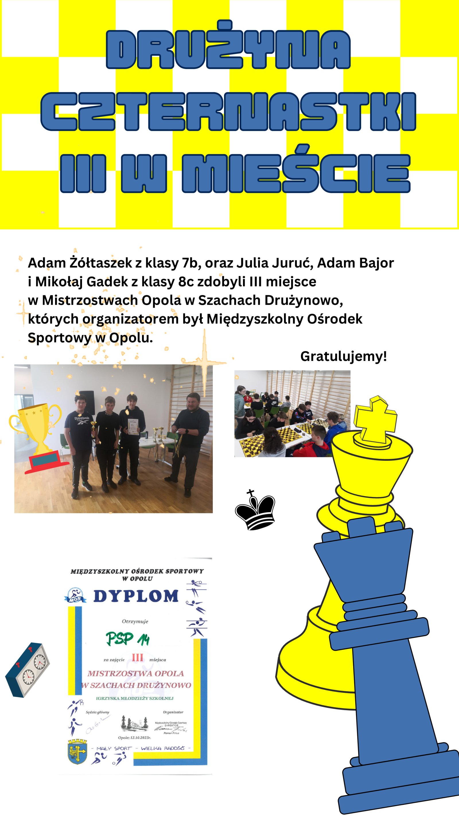 Drużyna szachowa czternastki 3 miejsce w mieście