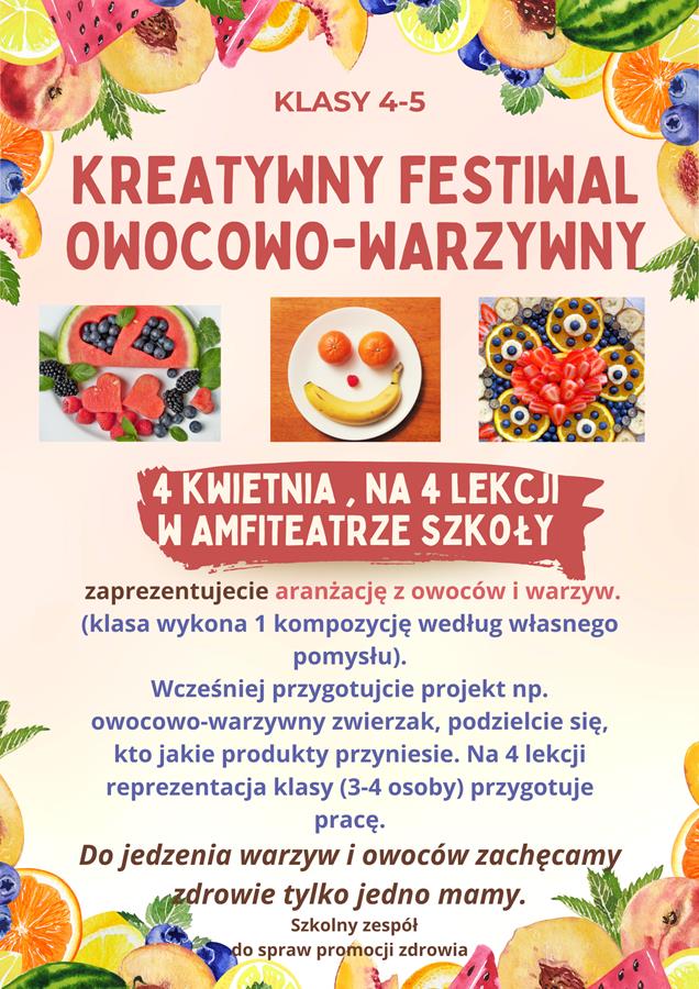 Owocowy festiwal - plakat informacyjny